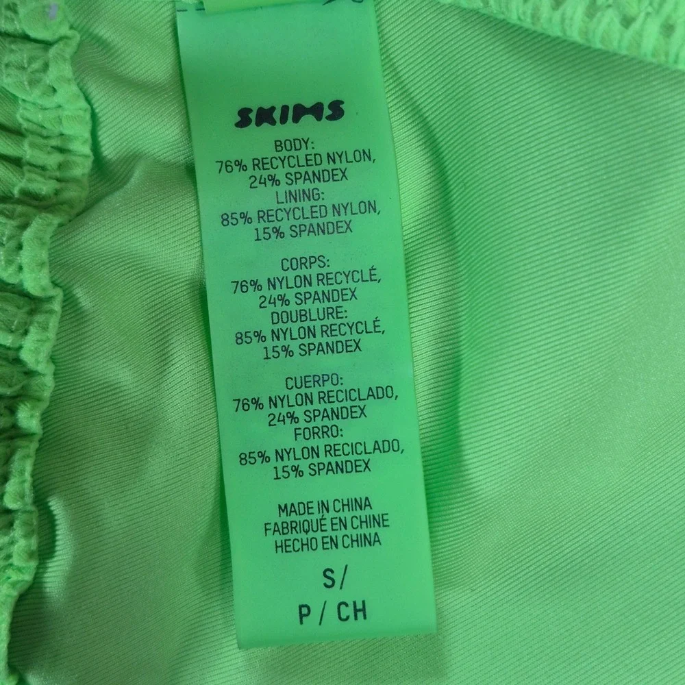 SKIMS Swim Sarong Set Womens Small Neon Lime Green Skirt Triangle Top